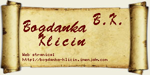 Bogdanka Klicin vizit kartica